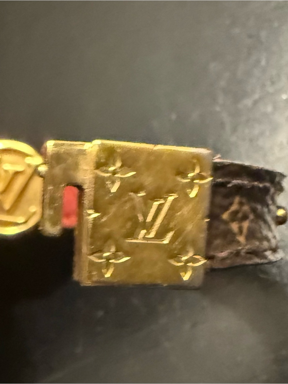 Louis Vuitton Brown Monogram Leather Bracelet with Gold Hardware Authentic - Picture 2 of 7